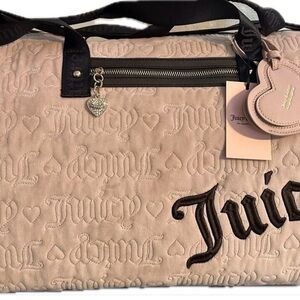 Juicy Couture Beige Embossed Travel Bag